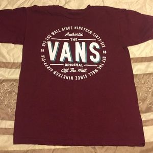 Burgundy Vans tee shirt